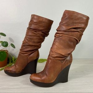 Jessica Simpson Slouch Leather Boot Wedge